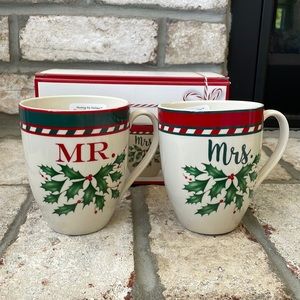 Lenox - Mr and Mrs. Christmas Mugs